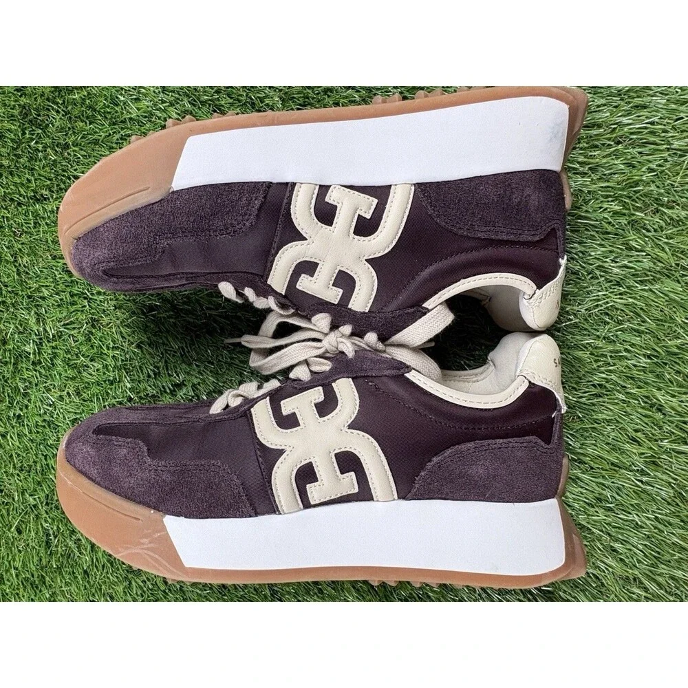 Women's Sam Edelman Langley Lace-Up Sneakers Brown, White Size 7